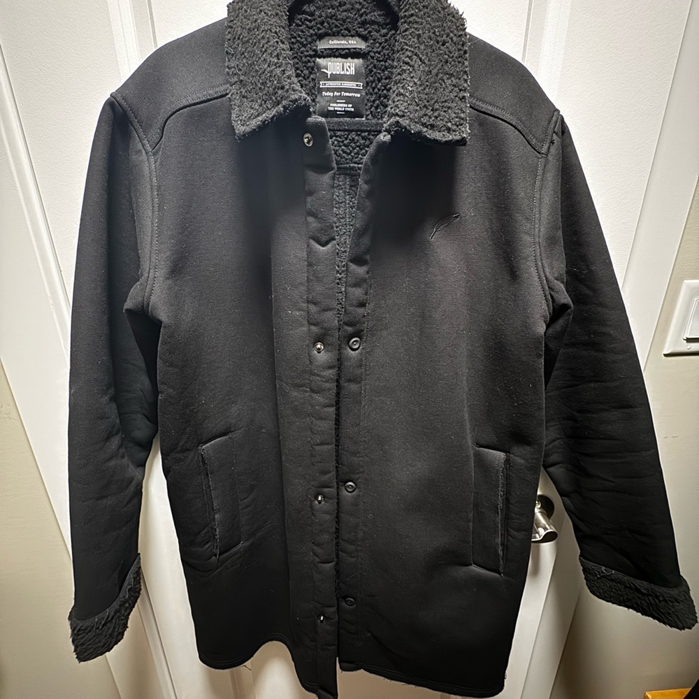 Publish Men’s Black Sherpa-Lined Jacket